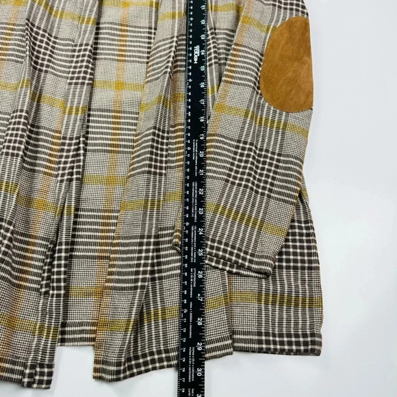Cato Brown Plaid Open‎ Front Jacket Cardigan Size Medium - Picture 5 of 9
